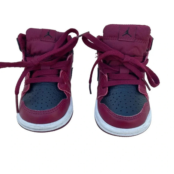Air Jordan 1 Mid Team Red/Black  Toddler Shoes - Picture 2 of 9